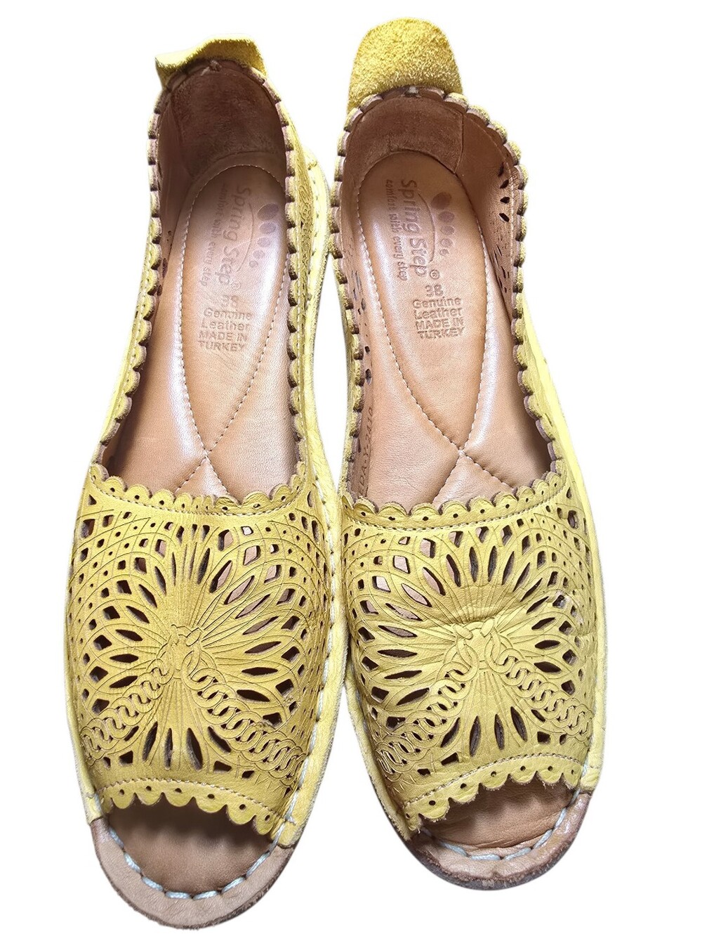 SPRING STEP BRANDAL SHOE Yellow Sz. 38/7.5